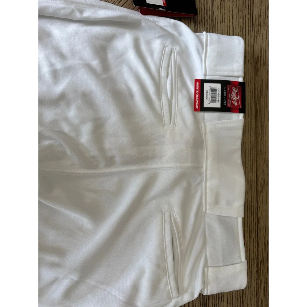 Rawlings Pro-Dri Mens Baseball Pants White Semi-Relaxed Fit LNCHSR Medium NWT